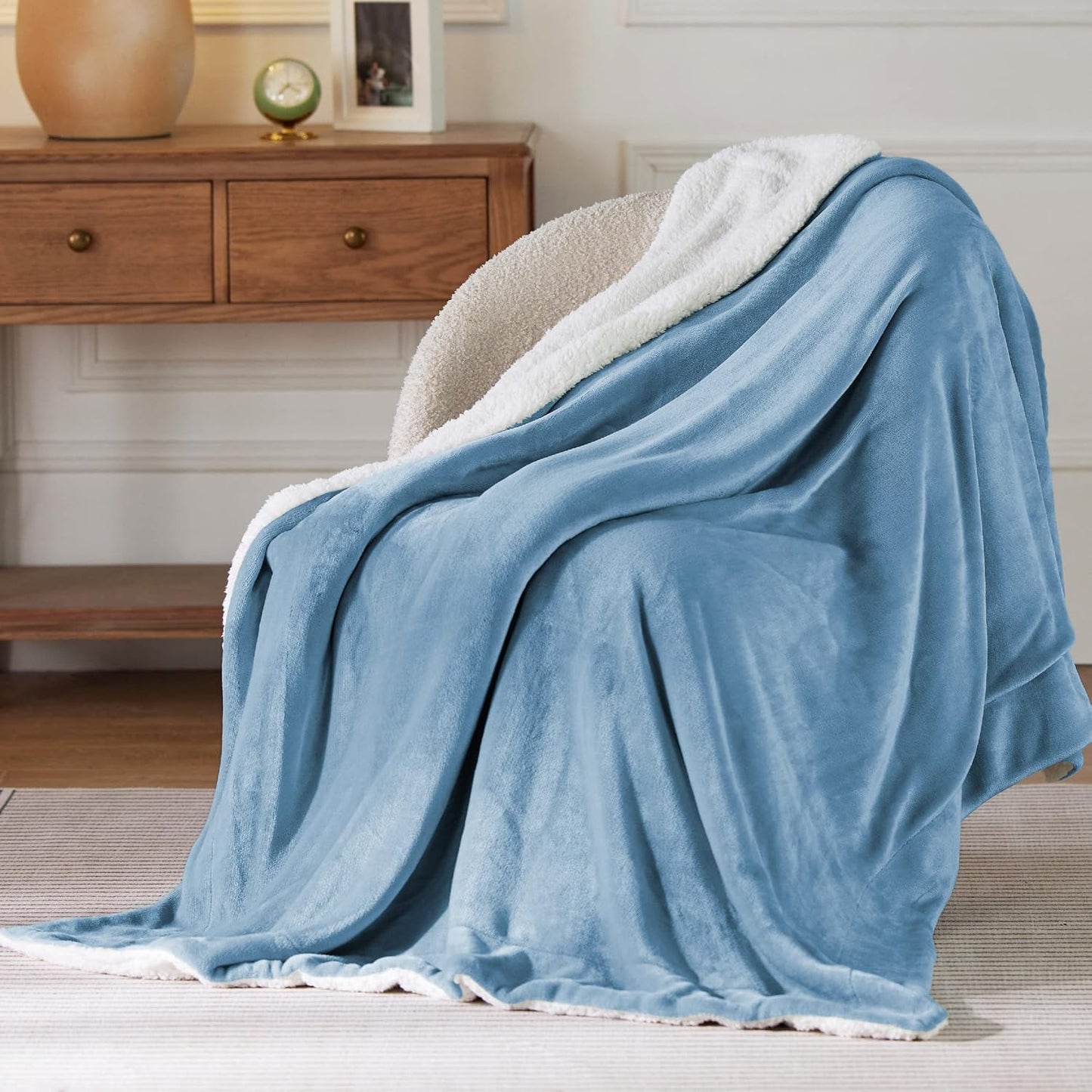 Sherpa blanket - sky blue