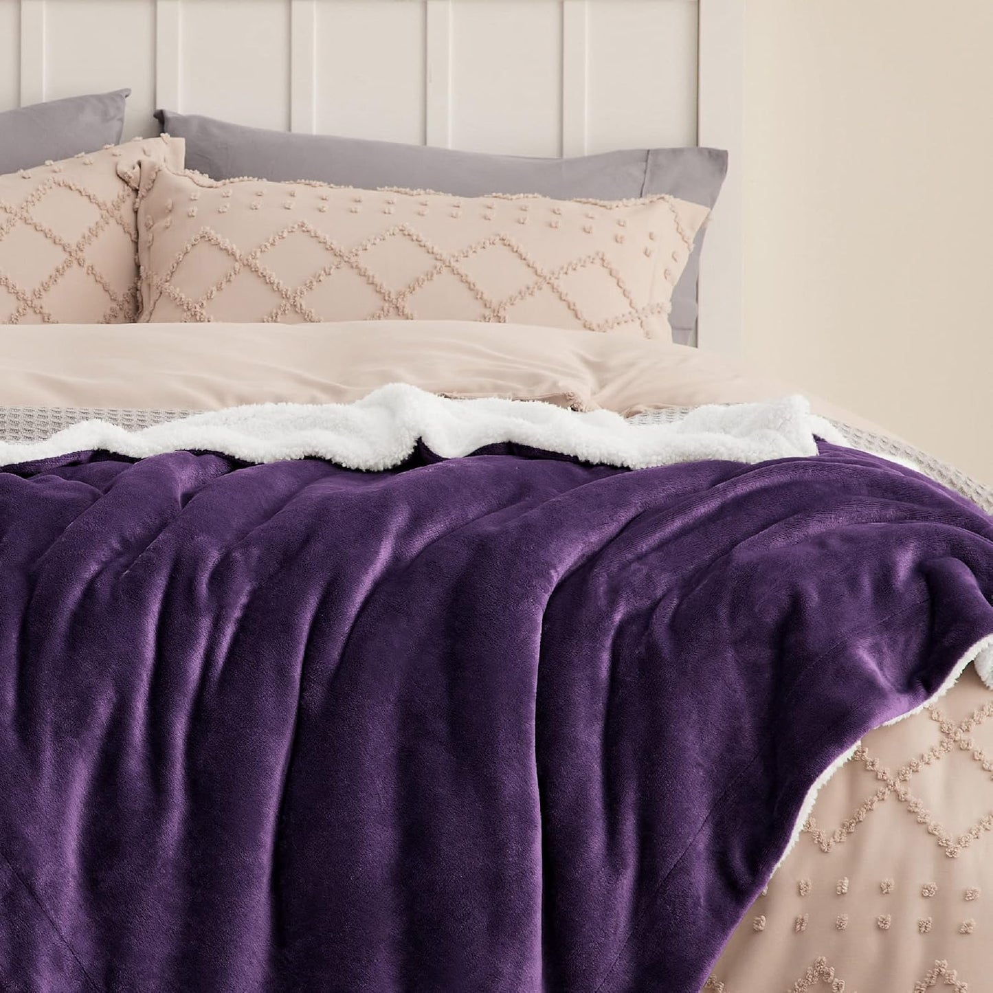 Sherpa blanket - plum