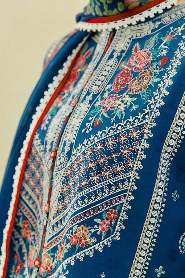3 pcs Embroidery lawn - Blue