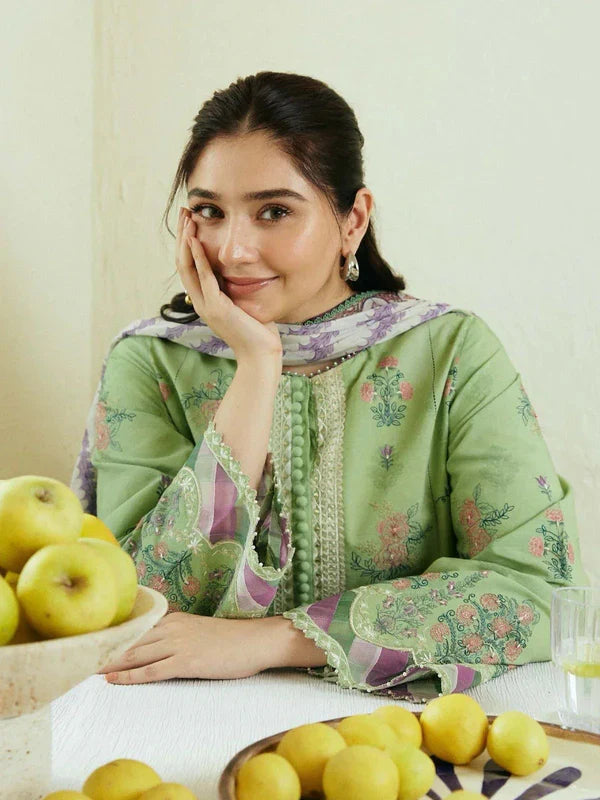 3 pcs Embroidery lawn
