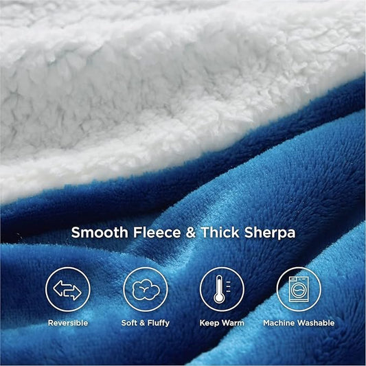 Sherpa blanket - ocean blue