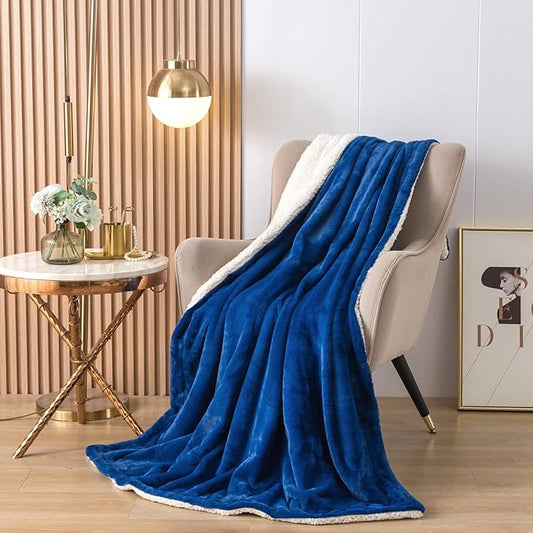 Sherpa blanket - ocean blue