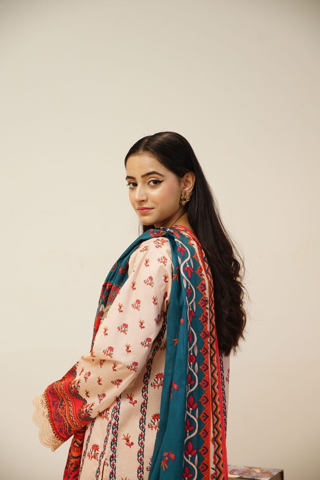3 pcs printed lawn