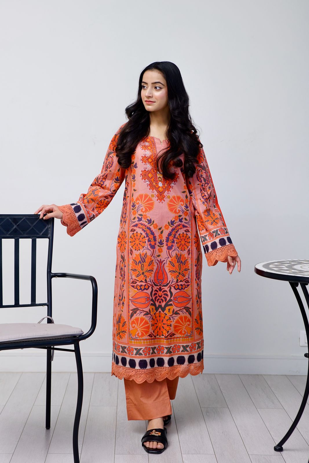 3 pcs printed lawn