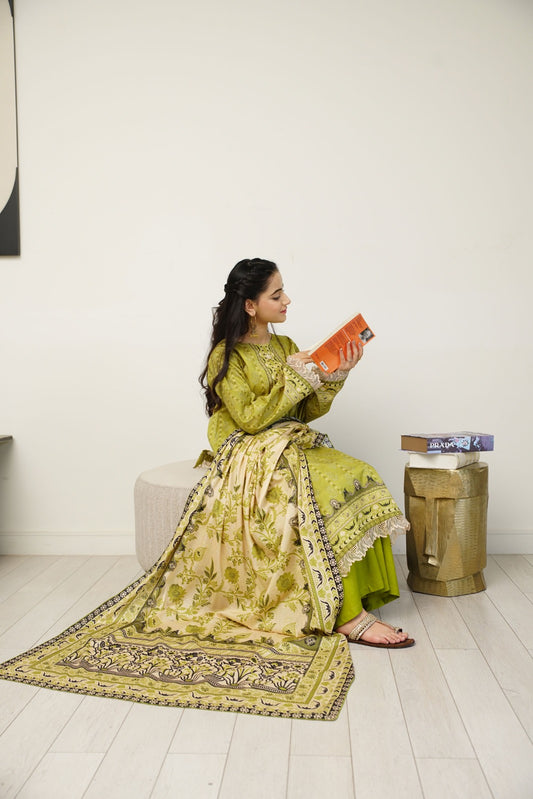 3 pcs printed lawn