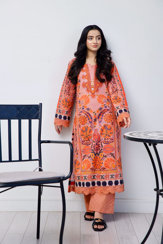 3 pcs printed lawn
